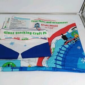 2X Thomas Train Giant Christmas Stocking Tree Skirt Fabric V.I.P By Cranston